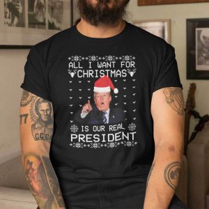 Donald Trump Christmas T Shirt All I Want For Christmas Is A New President