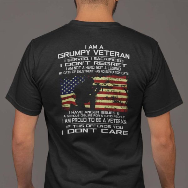 Grumpy Veteran Shirt I Served I Sacrificed American Flag
