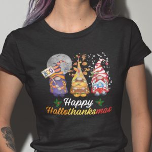 Happy Hallothanksmas Gnome Shirt Happy Halloween Thanksgiving Christmas