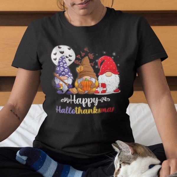 Happy Hallothanksmas Shirt Gnome Witch Pumpkin Santa