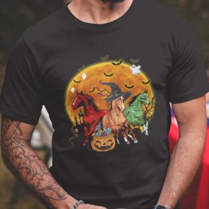 Horse Witch Blood Moon Halloween Shirt Horse Satan Horse Zombie