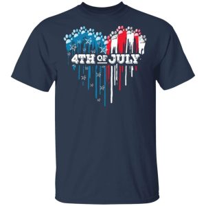 Paws Heart 4th Of July T shirt Patriot Tee For Dogs And Cats Lovers All Day Tee 4