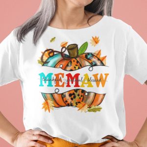 Thankful Grateful Blessed Shirt Memaw Thanksgiving Pumpkin Tee