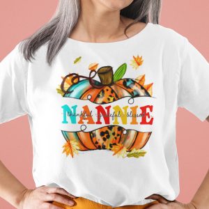 Thankful Grateful Blessed Shirt Nannie Thanksgiving Pumpkin Tee