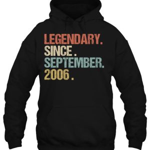 16Th Birthday Legendary Since September 2006 Shirt Retro 3