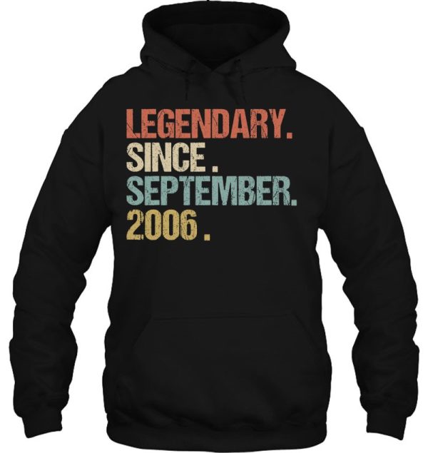 16Th Birthday Legendary Since September 2006 Shirt Retro