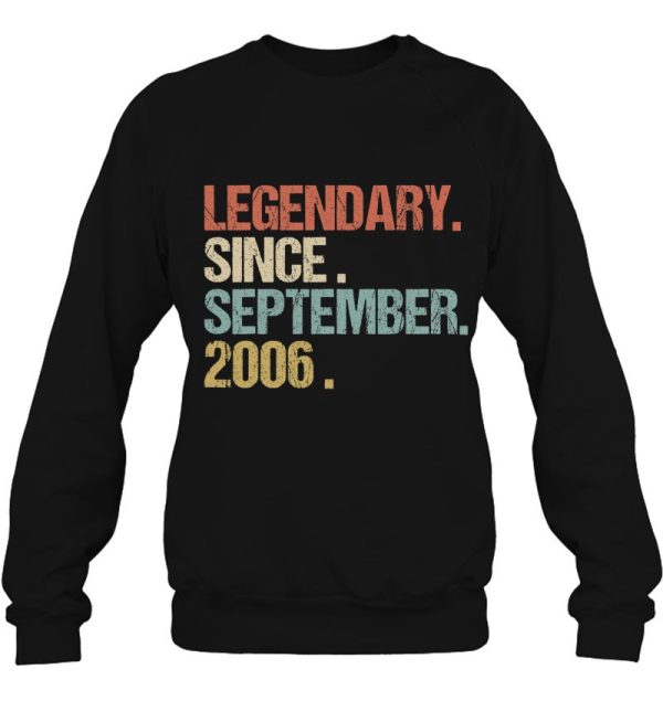 16Th Birthday Legendary Since September 2006 Shirt Retro