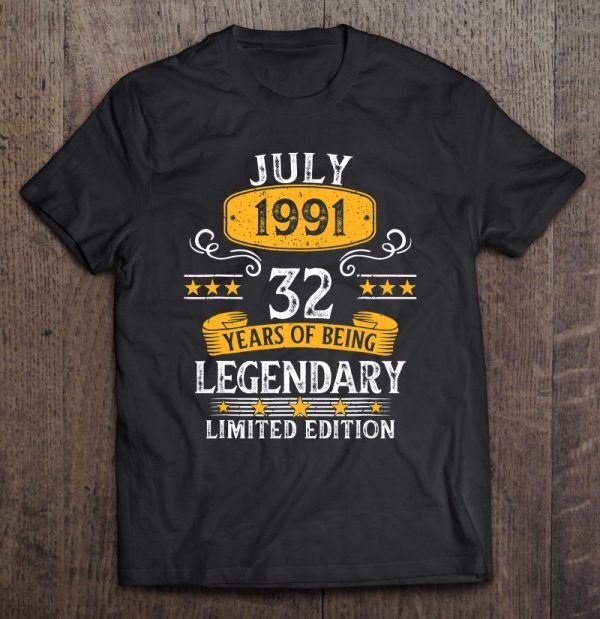 32 Years Old Awesome Since July 1991 32Nd Birthday Gifts