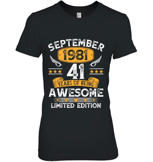 41 Years Old Gifts Vintage September 1981 41St Birthday