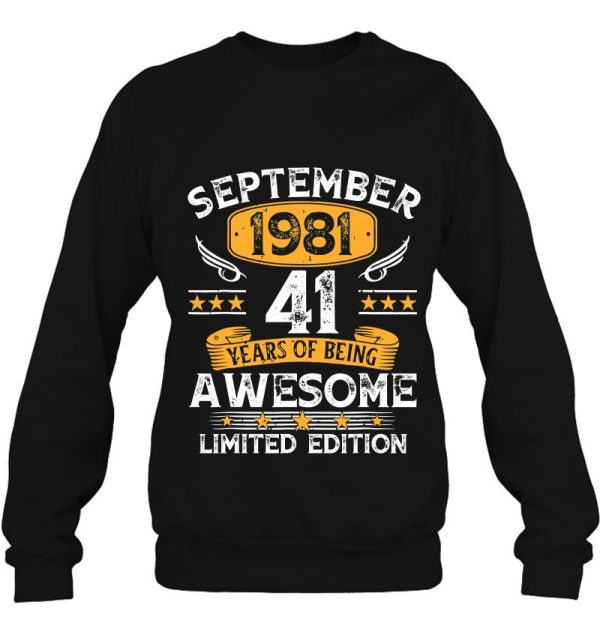 41 Years Old Gifts Vintage September 1981 41St Birthday