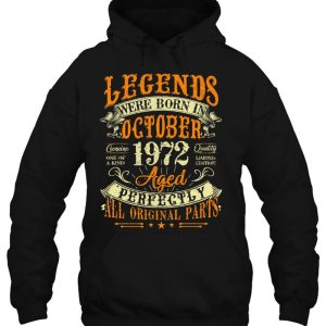 50Th Birthday Gift 50 Years Old Legends Born In October 1972 Retro 3