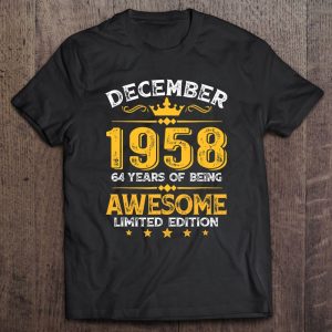 Awesome Since December 1958 64 Years Old 64Th Birthday Gifts