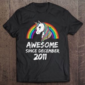 Awesome Since December 2011 Unicorn Rainbow