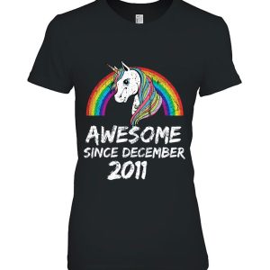 Awesome Since December 2011 Unicorn Rainbow