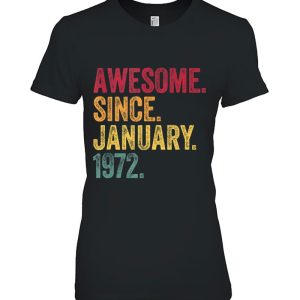 Awesome Since January 1972 51St Birthday Gift Retro Vintage