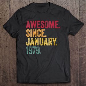 Awesome Since January 1979 44Th Birthday Gift Retro Vintage