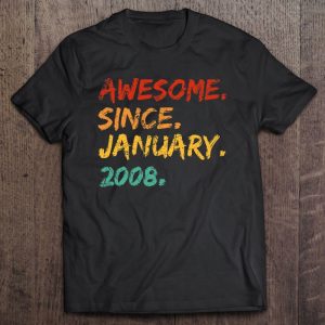 Awesome Since January 2008 Birthday Vintage Distressed