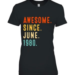 Awesome Since June 1980 Vintage 43Rd Birthday