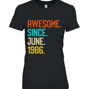 Awesome Since June 1986 Vintage 37Th Birthday Him Her