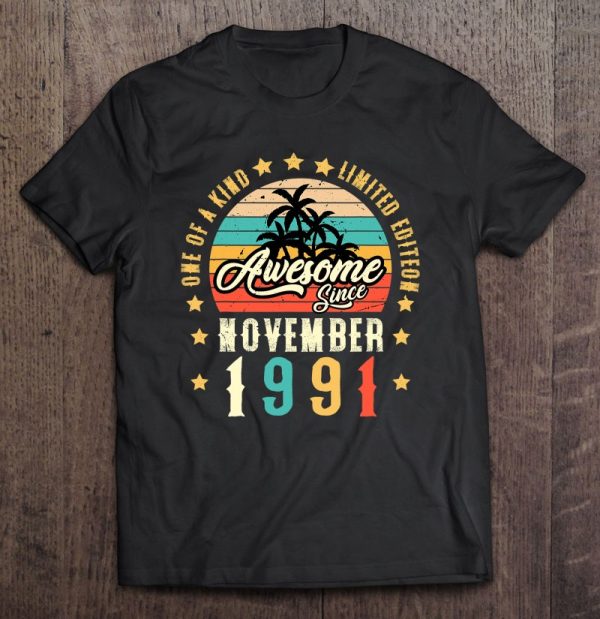 Awesome Since November 1991 Vintage 31St Birthday