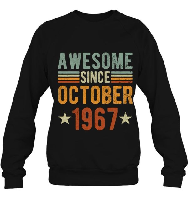 Awesome Since October 1967 56 Years Old Tee 56Th Birthday