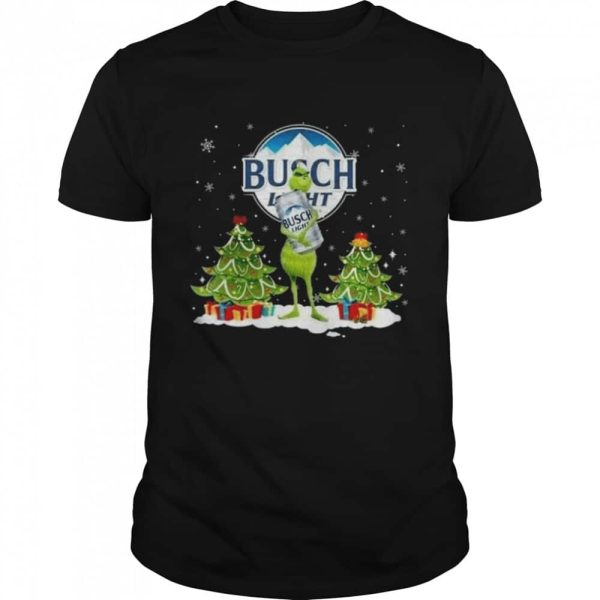 Funny Grinch Loves Busch Light T-Shirt And Christmas Tree