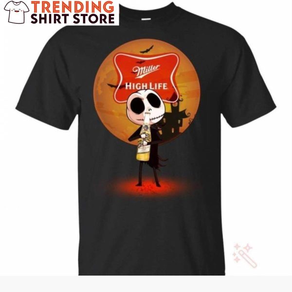 Miller High Life T-Shirt Jack Skellington