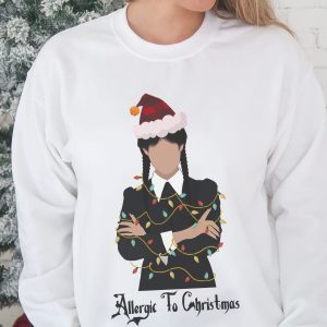 Allergic To Christmas Wednesday Addams Retro Family Sweatshirt Shirt