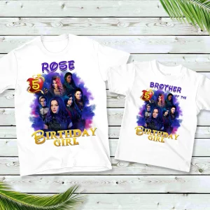 Custom Descendants 3 Family Birthday Shirt