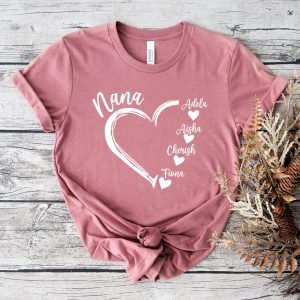 Custom Grandma Heart Nana Mother’s Day Shirt