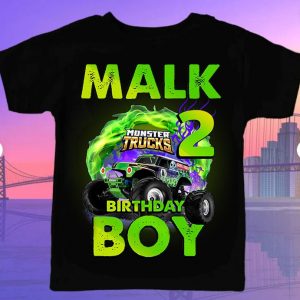 Custom Monster Truck Birthday Family Shirt