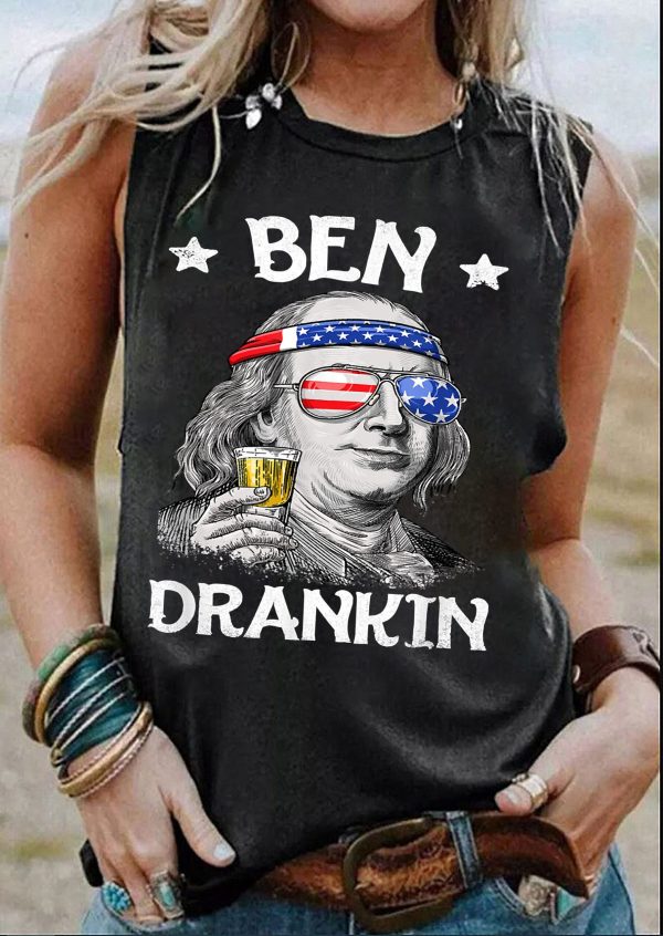 Ben Drankin 4th of July Funny Franklin Shirt Tank Top