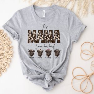 Custom Kids Name Mom Farmer Mama Mothers Day Shirt 3