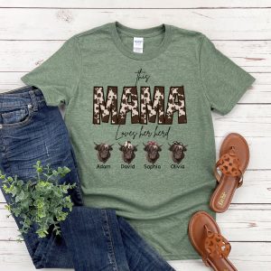 Custom Kids Name Mom Farmer Mama Mothers Day Shirt 4