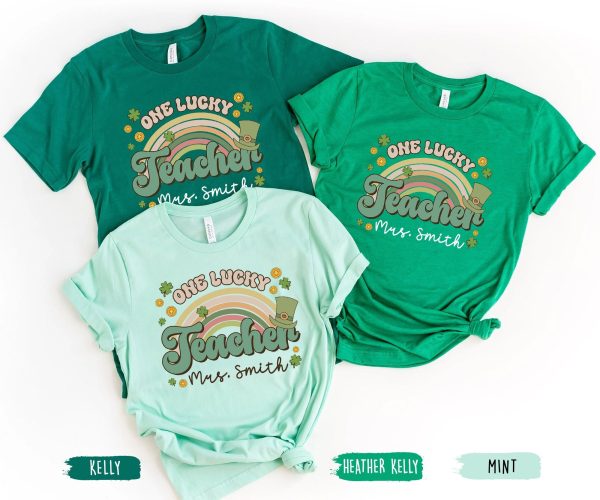 Custom One Lucky Teacher St Patricks Day Shirt