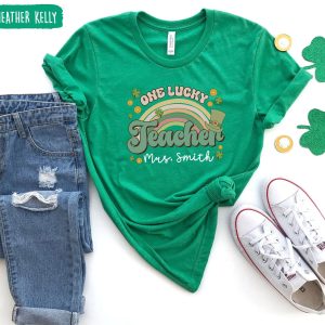 Custom One Lucky Teacher St Patricks Day Shirt 3