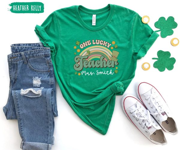 Custom One Lucky Teacher St Patricks Day Shirt