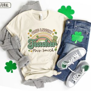 Custom One Lucky Teacher St Patricks Day Shirt 4