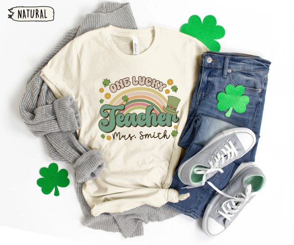 Custom One Lucky Teacher St Patricks Day Shirt