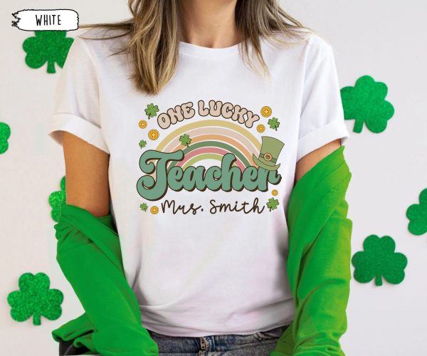 Custom One Lucky Teacher St Patricks Day Shirt