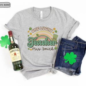 Custom One Lucky Teacher St Patricks Day Shirt 6