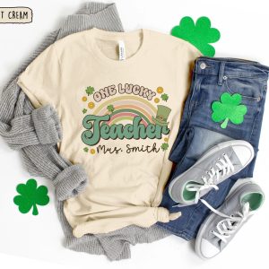 Custom One Lucky Teacher St Patricks Day Shirt 7