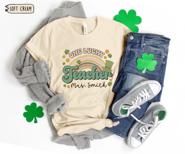 Custom One Lucky Teacher St Patricks Day Shirt