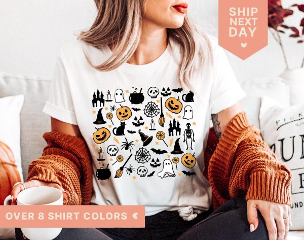 Cute Fall Halloween Theme Shirt For Women