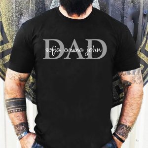 Fathers Day Shirt From Daughter Custom Dad With Kids Names Personalized