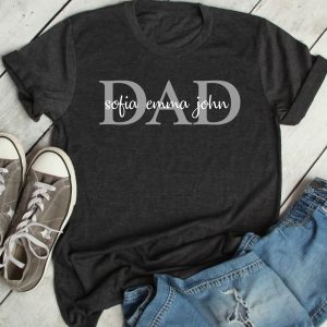 Fathers Day Shirt From Daughter Custom Dad With Kids Names Personalized