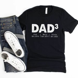 Fathers Day Shirts From Daughter Personalized Dad Daddy With Kids Name T Shirt