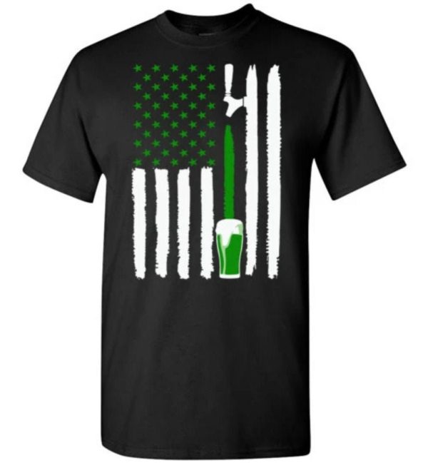 Green Beer American Flag St. Patrick’s Day Shirt For Men