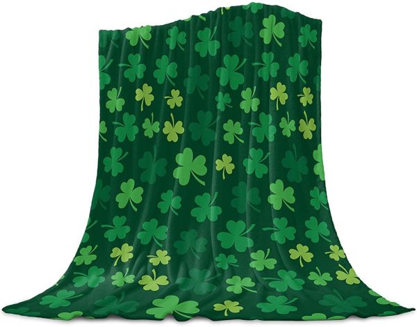 Green Four Leaf Clover St.Patrick’s Day Blanket