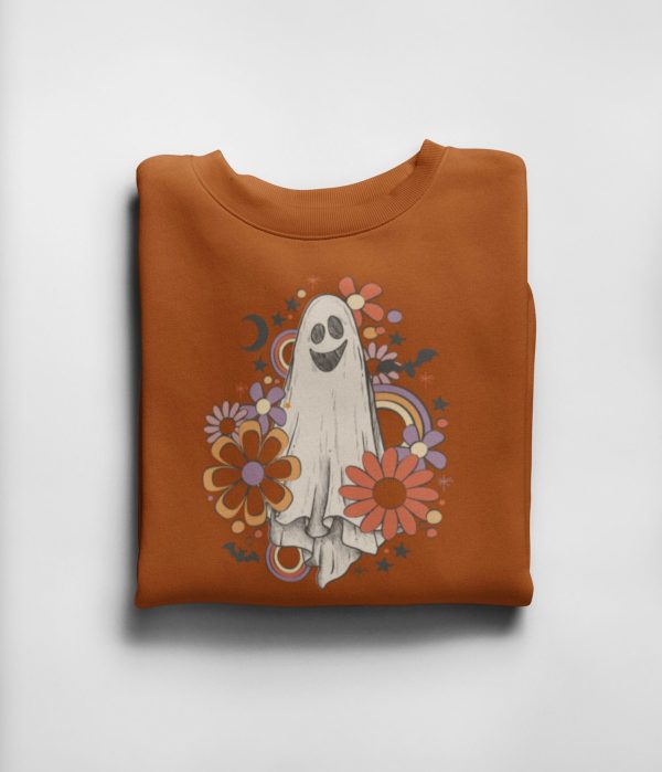 Halloween Ghost Floral Boho Trick or Treat Spooky Ghost Sweatshirt